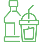 アイコン：ビンと飲料カップ
