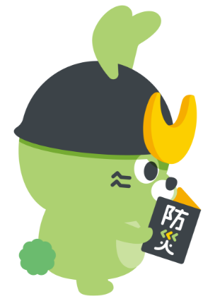 防災パンフレットを読むうさ防